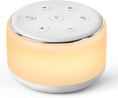 FamiSym White Noise Sound Machine Baby for Sleeping with Night Light – 34 Soothing Sounds, Rechargeable White Noise Machine for Kids Adults, Portable Lullaby Sleep Machine Baby Soother Home Travel