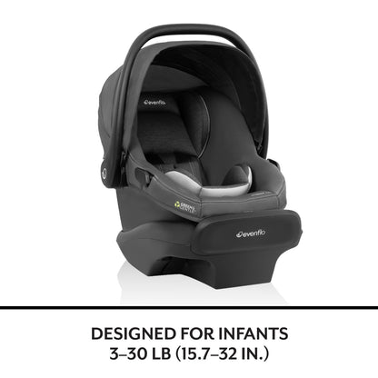 Evenflo LiteMax NXT Rear-Facing Lightweight Preemie and Infant Car Seat 3-30lbs with SensorySoothe. Easy Install with Base (Quartz)
