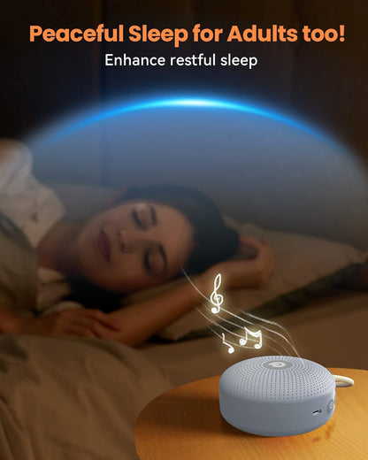 Dreamegg Portable Noise Machine for Baby Adult, Features Powerful Battery, 21 Soothing Sound, Noise Canceling for Office & Sleeping, Sound Therapy for Home, Travel, Registry Gift, Classic White