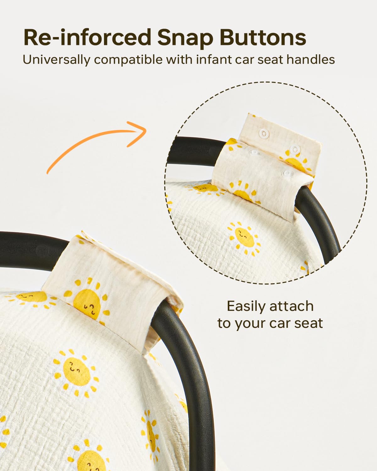 100% Muslin Cotton Car Seat Cover for Baby, Soft Breathable Car Seat Canopy, Universal Infant Carseat Cover Sun Protector, Lightweight Summer Stroller Cover for Boys Girls - Strawberry