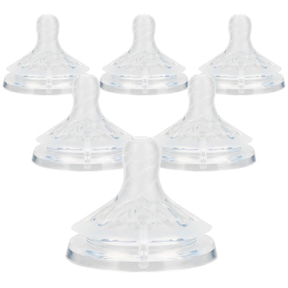 Silicone Bottle Nipples for Philips Avent Natural Baby Bottles,Size 5 Nipple,6m+,Flast Flow, 6 Count