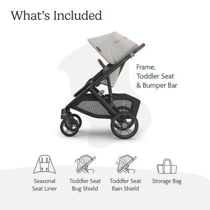 UPPAbaby Vista V3 Convertible Single-to-Double Stroller for Baby & Toddler, 30+ Configurations, Car Seat Compatible, All-Wheel Suspension, XL Basket – Owen (Mocha Mélange/Carbon Frame)