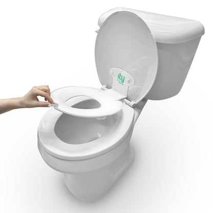 Ingenuity Ready Set Go Potty Training Toilet, Removable Bowl, Non-Skid Bottom, Wide Stable Base, Age 18 Months & Up, White & Grey