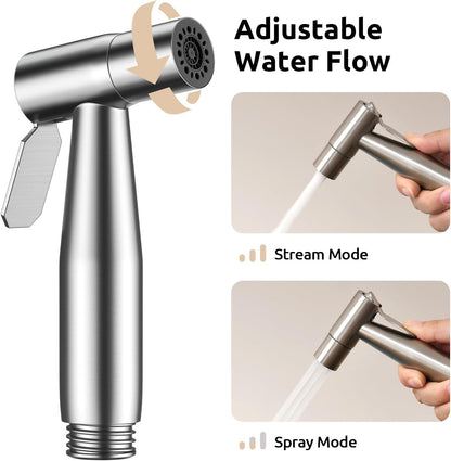 Arofa Handheld Bidet Sprayer for Toilet - 2 Pack Bidets Faucet for Existing Toilets Cloth Diaper Jet Sprayer, Stainless Steel Muslim Shower with Bidet Hose for Feminine Wash