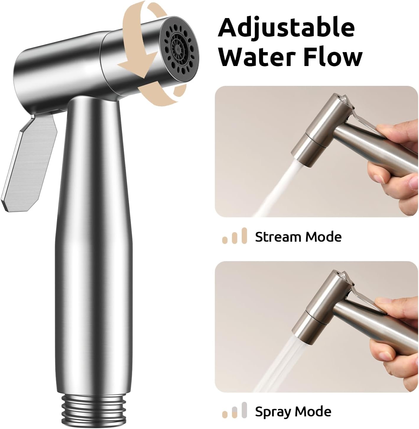 Arofa Handheld Bidet Sprayer for Toilet - 2 Pack Bidets Faucet for Existing Toilets Cloth Diaper Jet Sprayer, Stainless Steel Muslim Shower with Bidet Hose for Feminine Wash