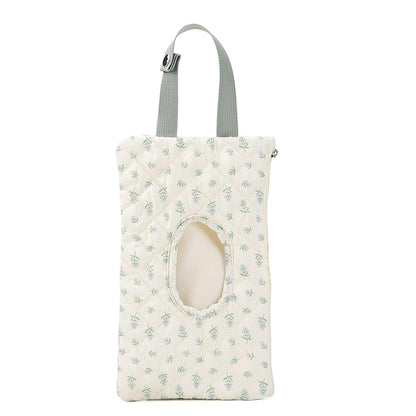 Quilted Baby Diaper and Wipes Pouch Portable Mommy Bag for Stroller Reusable Wipes Pouch with Lanyard for Casual Travel (Beige)