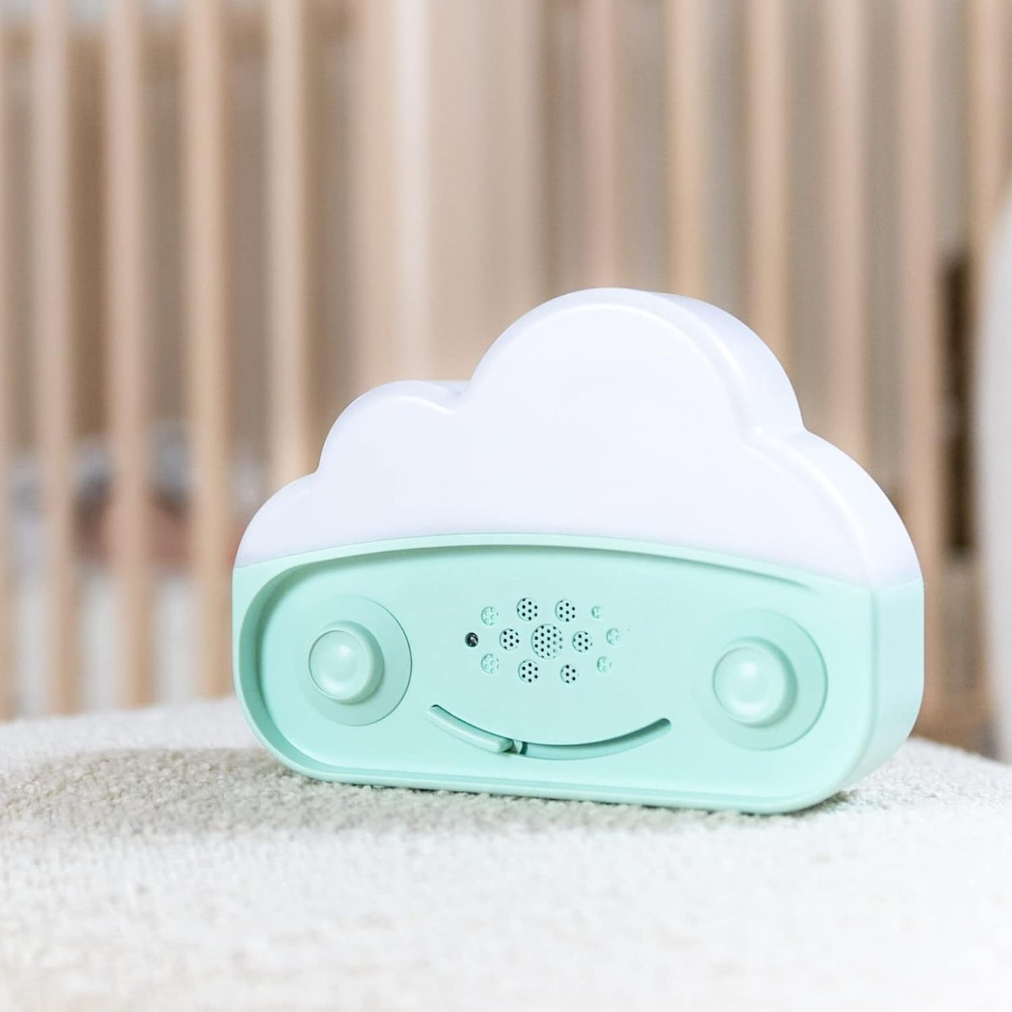 Happiest Baby SNOObie Smart White Noise Machine - Portable Baby Sound Machine with Night Light - 12 Soothing Sounds for Sleep Training, White