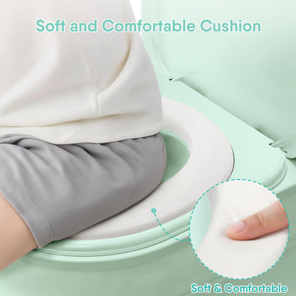 CheerTry 2-in-1 Toddler Potty Training Toilet - Larger Potty Chair & Detachable Training Seat for Boys & Girls Ages 1-3 with Flushing Sound, Wipes Storage, Toilet Paper Holder