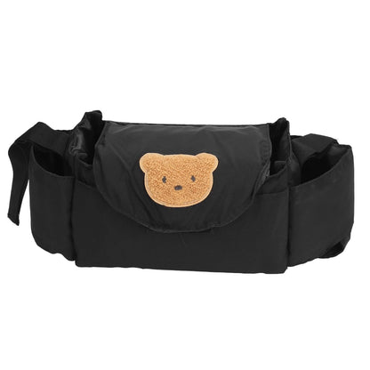 Stroller Organizer Bag with Insulated Cup Holders, Large Storage Space, Polyester, Portable with Shoulder Strap, for Diapers Phones Toys