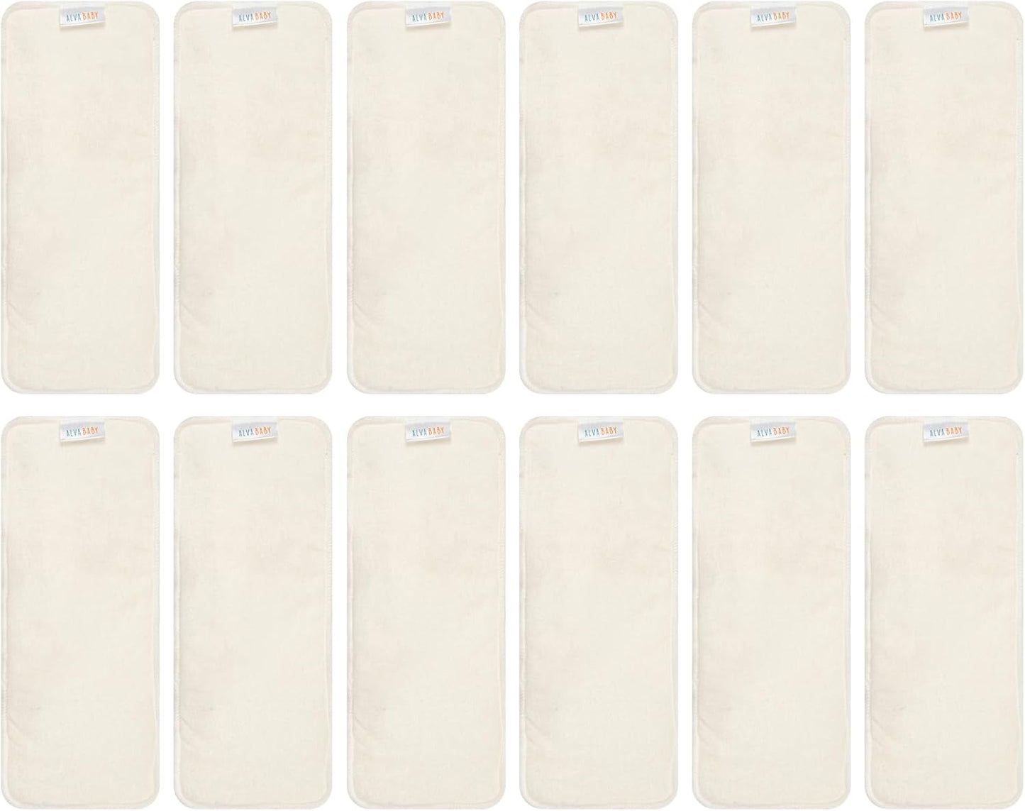 AlVABABY 12pcs Cloth Diaper Inserts,5-Layer Inserts,Reusable Liners for Baby Cloth Diapers12ZTN