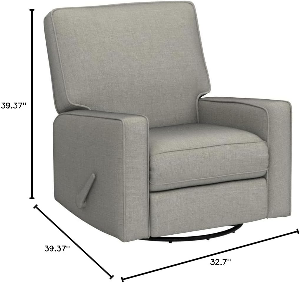 Harkawon Swivel Rocker Recliner Chair, Glider Rocker Recliner, Rocking Chair Nursery, Fabric Chair with High Back, Deep Seat, for Living Room, Bedroom, Beige
