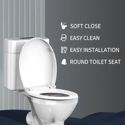Potty Training Toilet Seat, 16.5" Round White Seat with Built-In Toddler Function, Design for Both Child and Adult,with Detachable Seat Stable .Safe PP Material,Slow Close,Magnets- Round,Easy Install