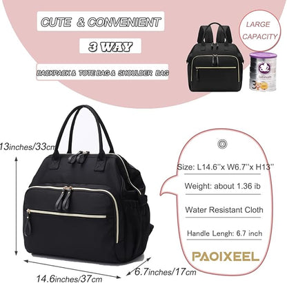 LORADI Large Diaper Bag Tote, 14 Pockets Stylish Baby Bag with Stroller Clips and 3 Insulated Pockets, Baby Shower Essentials