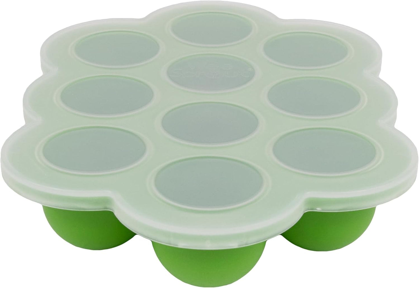 WeeSprout Silicone Freezer Tray with Clip on Lid Perfect Food Storage Container for Homemade Baby Food, Vegetable, Fruit Purees, and Breast Milk (Bright Orange, Ten 1.5 Ounce Sections)