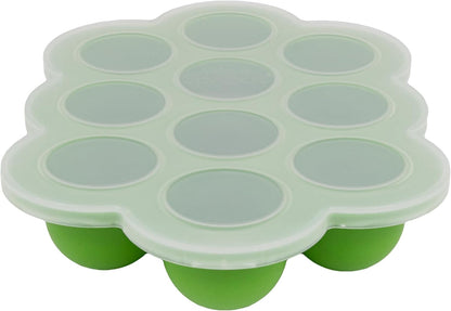 WeeSprout Silicone Freezer Tray with Clip on Lid Perfect Food Storage Container for Homemade Baby Food, Vegetable, Fruit Purees, and Breast Milk (Bright Orange, Ten 1.5 Ounce Sections)
