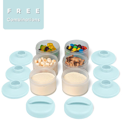 Termichy Stackable Formula Dispenser Portable Milk Powder Container, 2 Pack, Warm Grey