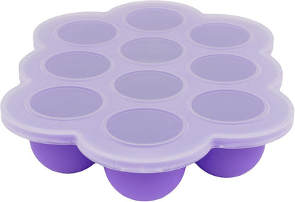 WeeSprout Silicone Freezer Tray with Clip on Lid Perfect Food Storage Container for Homemade Baby Food, Vegetable, Fruit Purees, and Breast Milk (Bright Orange, Ten 1.5 Ounce Sections)