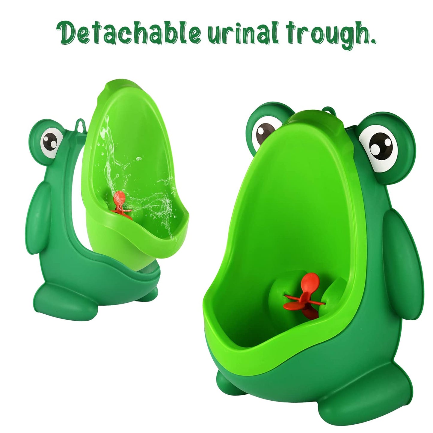 Cute Frog Potty Training Urinal for Boys with Funny Aiming Target - Blackish Green