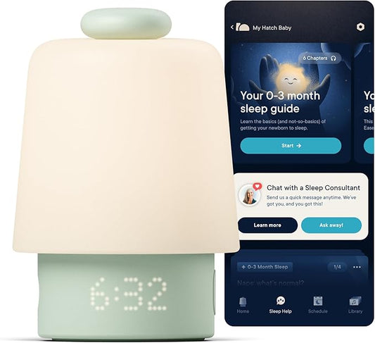 Hatch Baby Sound Machine, Night Light (Mint) | Sleep Support | Registry Essential, Routine Builder, Time-to-Rise Alarm Clock, White Noise, Nursery Stories, Toddler Kids (Wi-Fi)