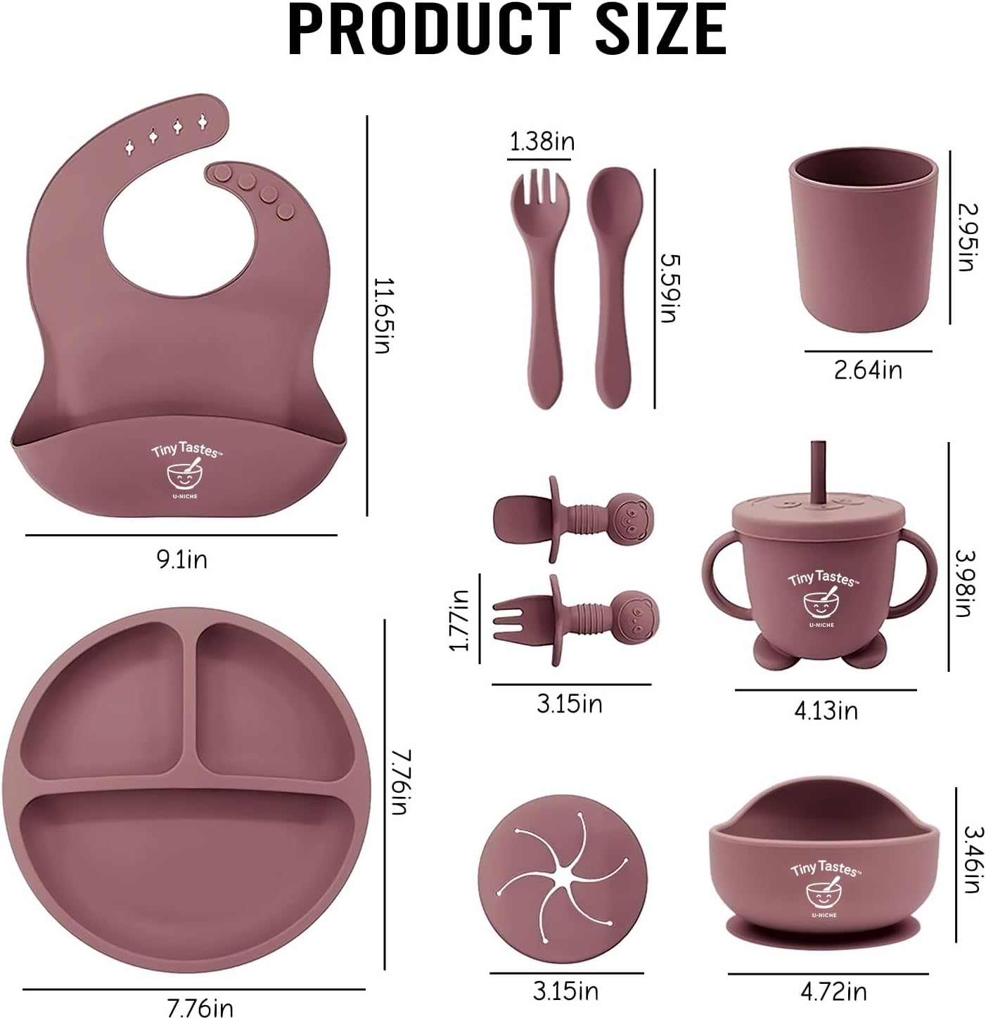 10-Piece Silicone Baby Feeding Set – BPA-Free, Spill-Proof Suction Plate, Bowl, Bib, Snack Cup & Utensils | Dishwasher Safe, Baby Gift Ready (Blue)