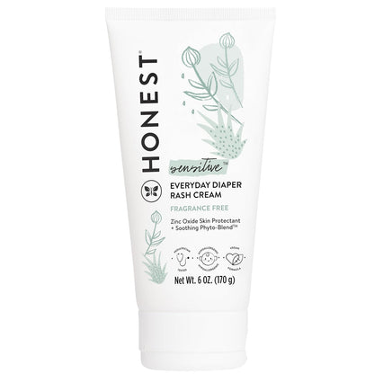 The Honest Company Hypoallergenic Diaper Rash Cream, Moisturizing, Calming Zinc Oxide Ointment, NEA Recognized Cruelty-Free, 2.5 oz