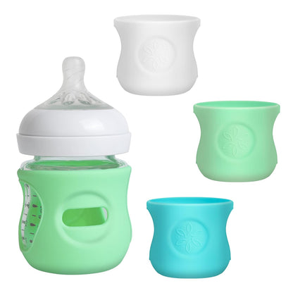3 Pack Silicone Sleeves for Philips Avent Natural Glass Baby Bottles, Food Grade Silicone Anti Breakage Baby Bottles Holder, Compatible with Philips Avent Glass Natural Baby Bottle 8oz