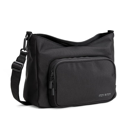 Itzy Ritzy Belong Cargo Caddy for Strollers & Wagons – Convertible Stroller Organizer and Crossbody Bag With Adjustable & Removable Strap, Bottle Holders, Smart Storage Pockets & Secure Straps (Mocha)