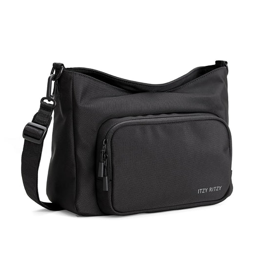 Itzy Ritzy Belong Cargo Caddy for Strollers & Wagons – Convertible Stroller Organizer and Crossbody Bag With Adjustable & Removable Strap, Bottle Holders, Smart Storage Pockets & Secure Straps (Mocha)