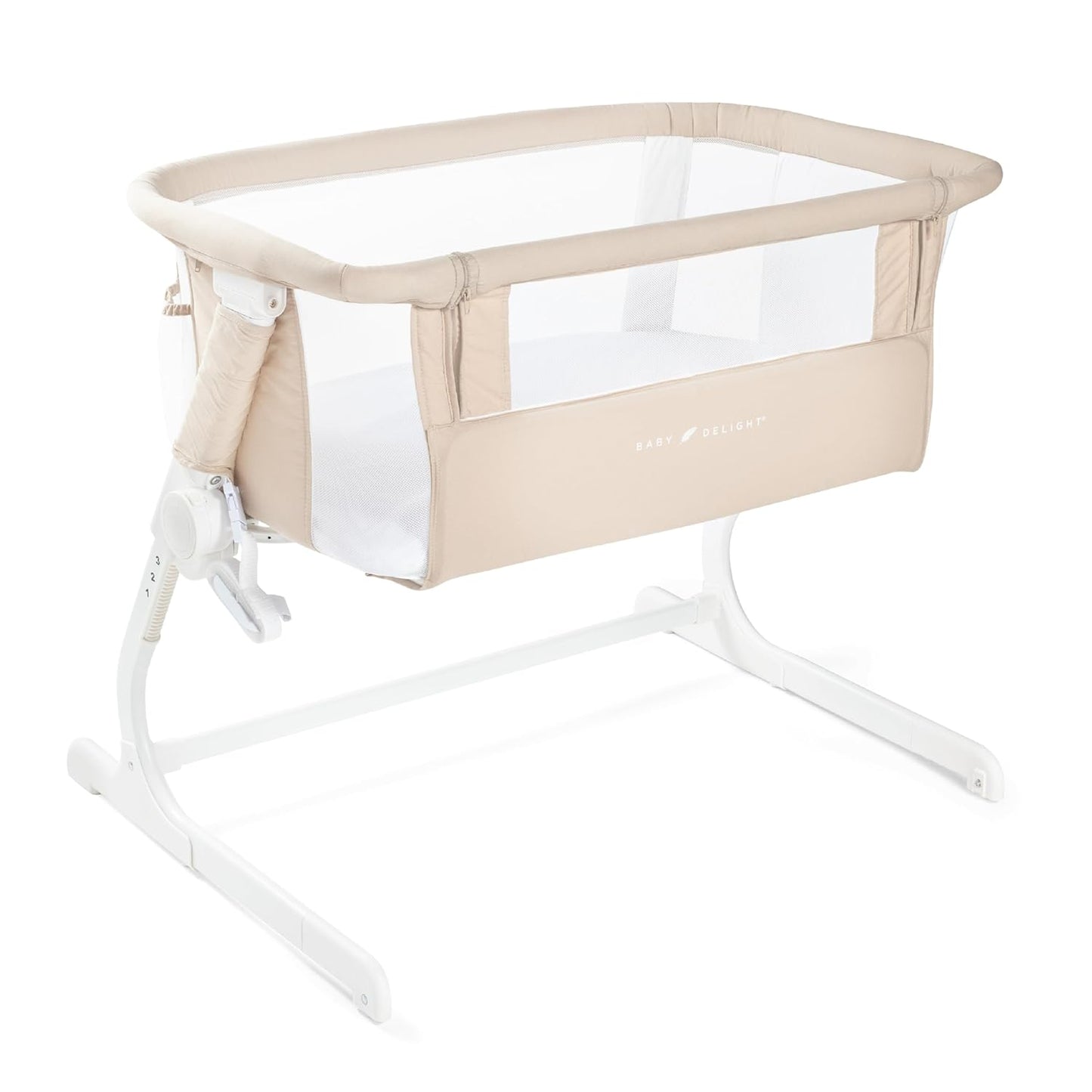 Baby Delight Beside Me Dreamer Bassinet | Bedside Sleeper | 6-Position Height Adjustment | Charcoal Tweed