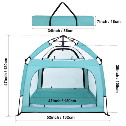 Bend River Portable Baby Playpen with Canopy, Infant Play Yard, Beach Tent, Mosquito Net for Indoor and Outdoor (Beige)