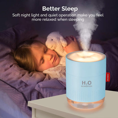 Portable Mini Humidifier, 500ml Small Cool Mist Humidifier, USB Personal Desktop Humidifiers for Baby Bedroom Travel Office Home, Auto Shut-Off, 2 Mist Modes, Super Quiet, White