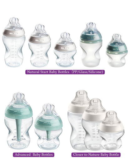 6Pack Silicone Nipples (L) for Tommee Tippee Natural Start Anti-Colic Bottles &Advanced Anti-Colic Bottles,Closer to Nature Bottle,Fast Flow,Size 3 Nipple,6m+
