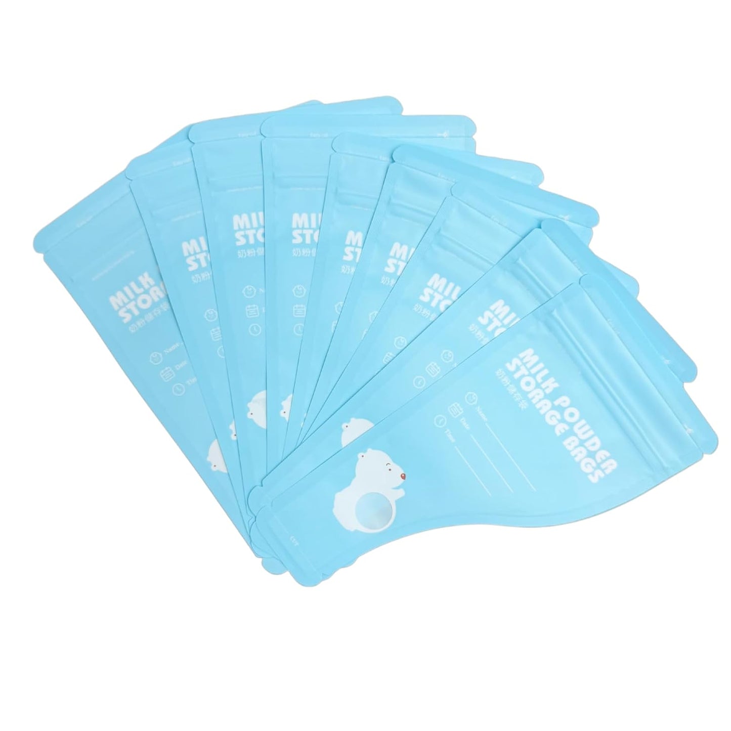 30 Pack 3.94x7.87 inch Writable Bulk Disposable Powder Bags for Travel Sample Dispenser Baby Formula Storage Container Transparent Window Portable Protein Powder Leakproof Pouches