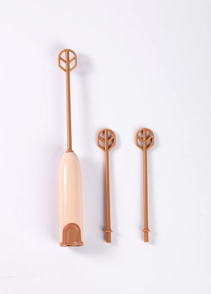 Handheld Electric Baby Formula Mixer,Handheld Drink Mixer (Brown)
