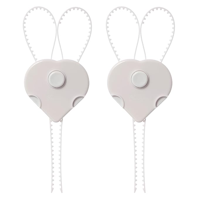Dreambaby Flexi Lock - Cabinet & Drawer Handle Locks - Cabinet Safety Straps - with Multi-Touch Release System - White - 2 Count (Pack of 1) - Model L185