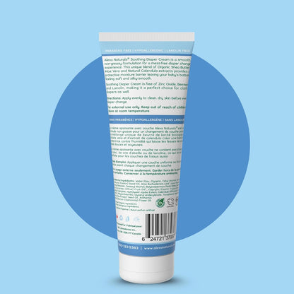 Aleva Naturals Soothing Baby Diaper Cream for Newborn and Toddlers, Fragrance-Free, Organic Shea Butter, Aloe Vera, Calendula Extracts and Sensitive Skin Friendly - 3.4 Fl Oz
