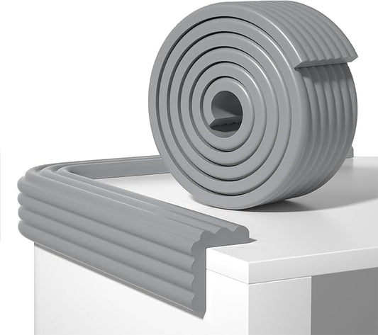 Edge Protector,Baby Proofing Baby Edge Protector Strip Safety,Soft Rubber Foam Padding,Edge Corner Guards Protector Corner Edge Bumpers for Furniture (Grey, 6.56Ft x 3.15" W x 0.31" Th)