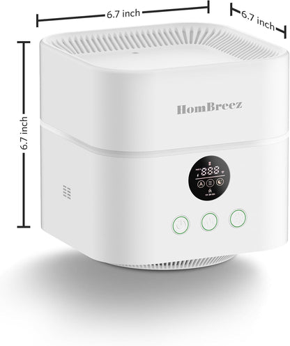 Air Purifier and Humidifier Combo for Bedroom, Covers Up to 200ft², H13 True HEPA Filter, 400ML Water Tank, Quiet Cool Mist Top Fill Essential Oil Diffuser for Baby, Pet Room, APP Control