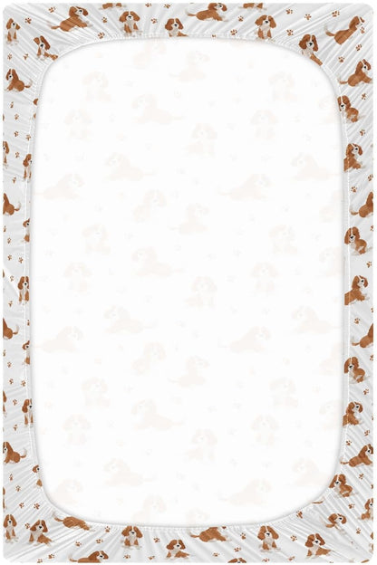 Baby Crib Sheet Cute Goose Flowers Crib Mattress for Boys and Girls Playard Sheet Soft Breathable Fitted Baby Mattress Cover 52x28in