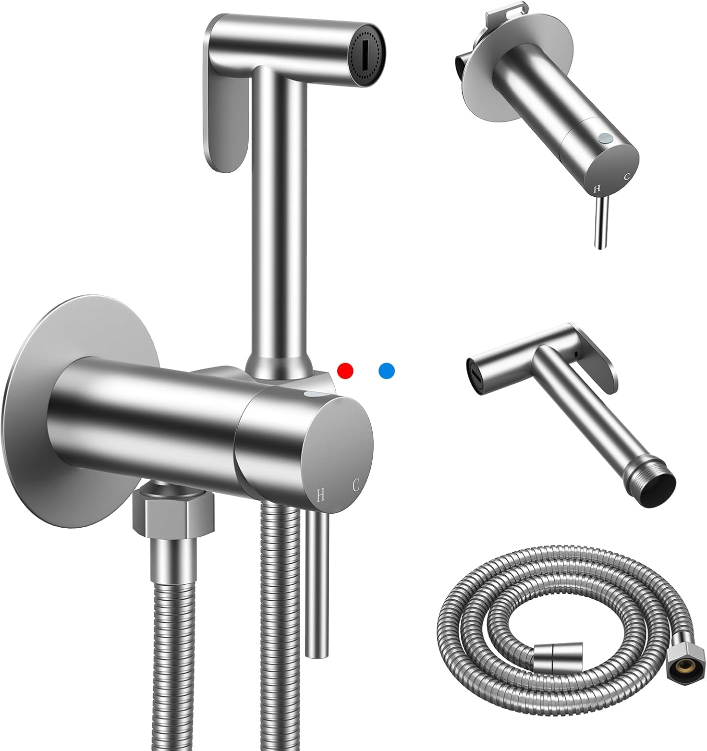 Arofa Handheld Bidet Sprayer for Toilet - 2 Pack Bidets Faucet for Existing Toilets Cloth Diaper Jet Sprayer, Stainless Steel Muslim Shower with Bidet Hose for Feminine Wash