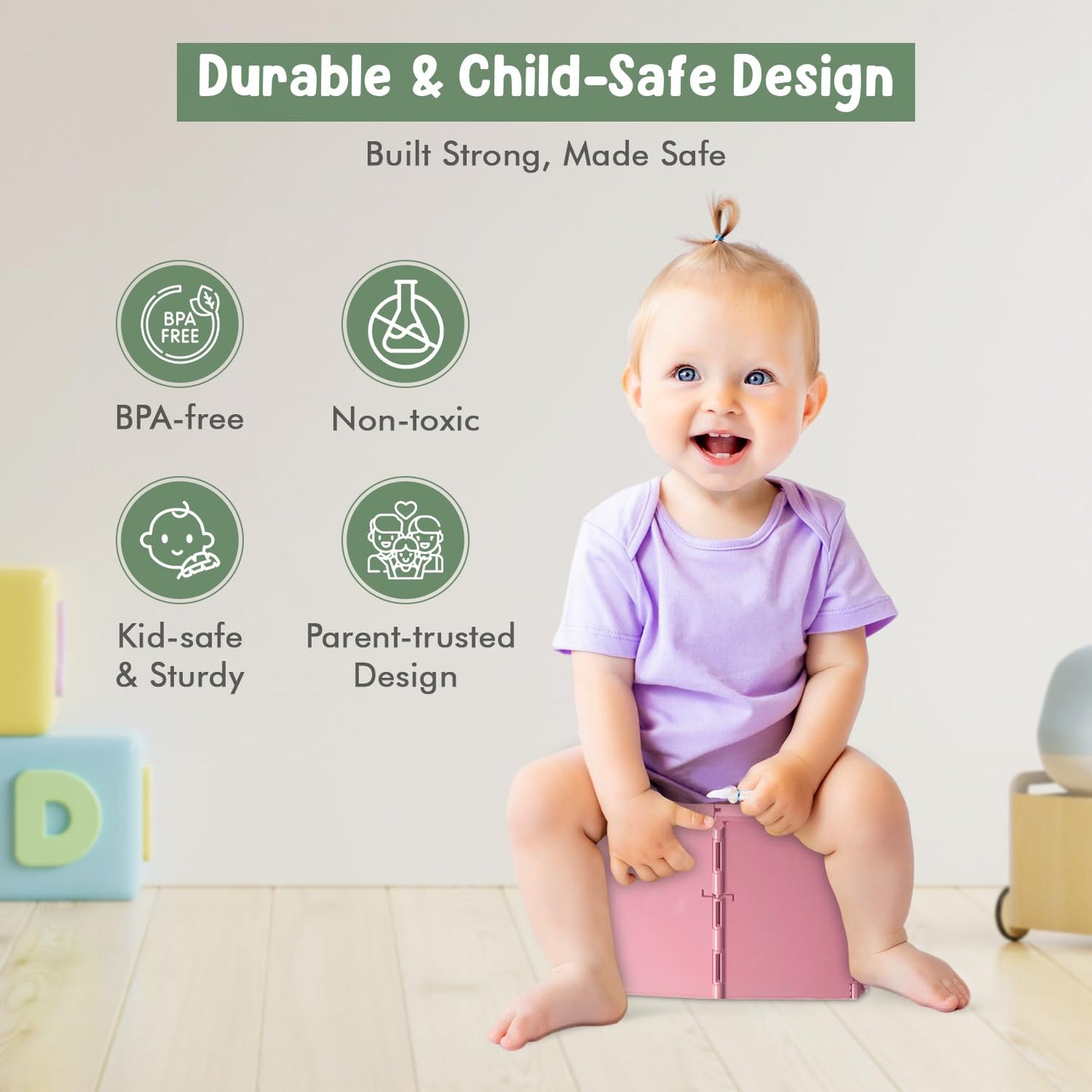 Teo - Portable Toddler Travel Potty – Foldable, Lightweight, Leak-Proof Toilet for Kids with Travel Bag & Disposable Liners – Compact Potty Chair for Home & On-the-Go Use (Sailboat Blue)