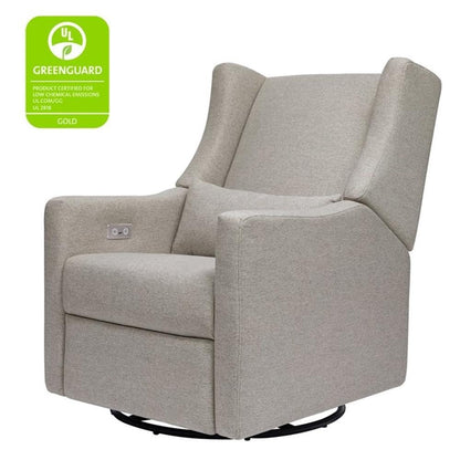 Kiwi Glider Recliner w/Electronic Control and USB | in Almond Teddy Loop w/Light Wood Base, Greenguard Gold Certified