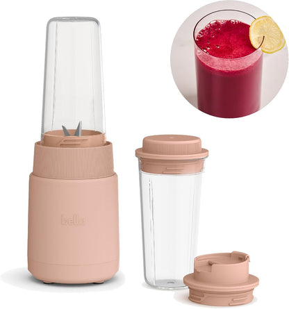 bella 6 Pcs Portable Rocket Blender, Juicer & Smoothie Maker, Press & Twist Design, EverGood™ & BPA Free Dishwasher Safe Parts, 4 Tip Stainless Steel Blade, Cord Wrap, 240 Watt Motor, Oatmilk