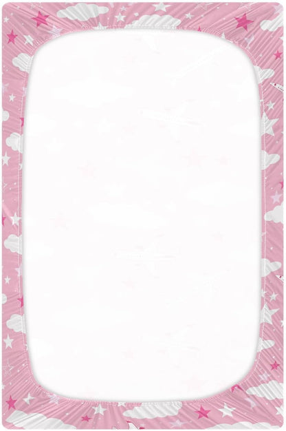 Fitted Crib Sheets Cactus and Floral Stretchy Portable Playard Sheets for Baby Toddler, Breathable Soft Mini Crib Mattress 52 x 28 in for Boys and Girls