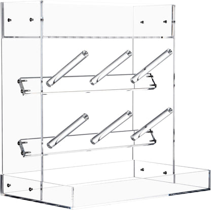 Baby Bottle Drying Rack Space Saving Acrylic Vertical Bottle Dryer Rack with Drip Tray - Clear Kitchen Countertop Storage Organizer–Fast Drying and Easy Cleanup - 10.3 x 6.3 x 10.6 in