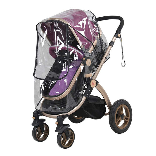 Baby Stroller Rain Cover, Universal Pram Accessory Front Opening Rain Cover PVC Transparent Wind Rain