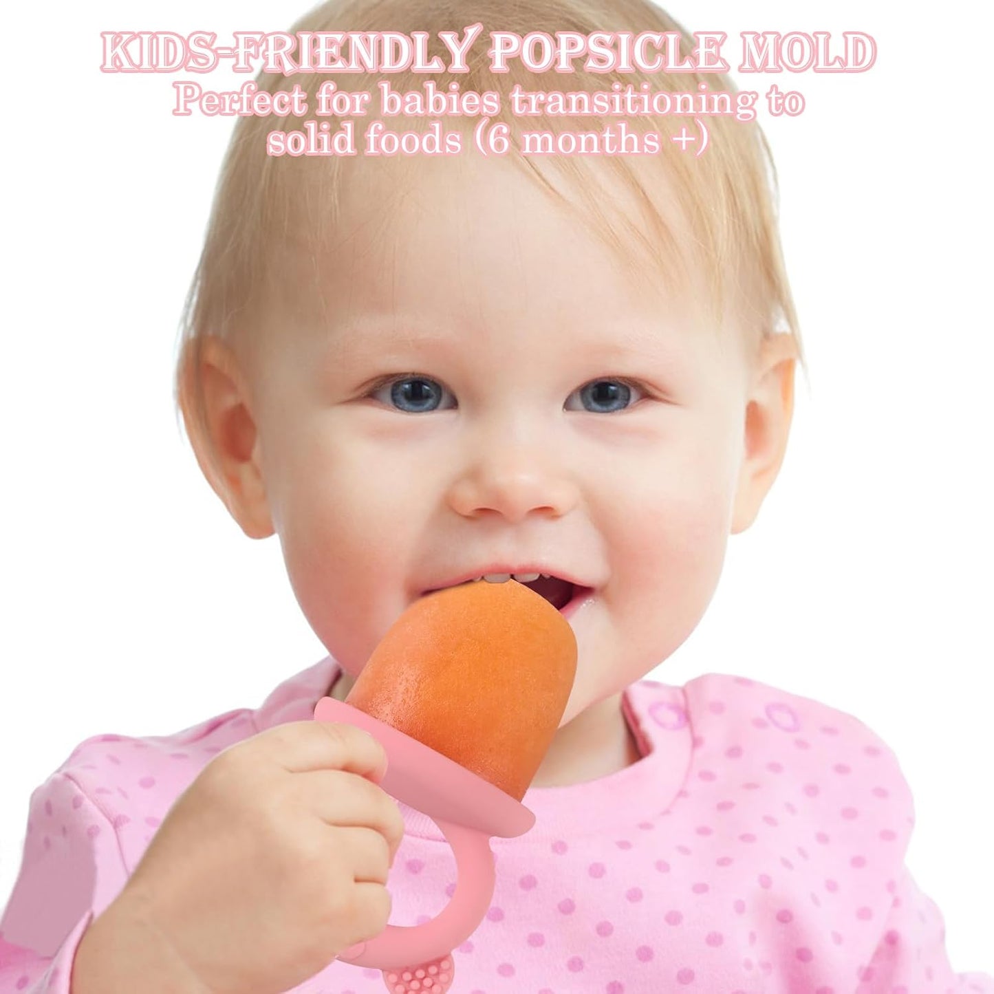 Moukiween Toddler Popsicle Molds Baby Food Storage Containers Suitable for Fresh Frozen Fruit Puree and Yogurt Ice Cream with Handle Food Freezer Trays (Grey)