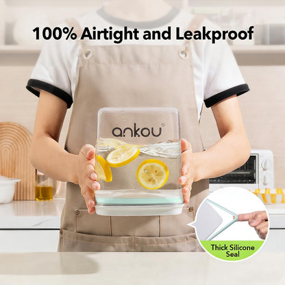 Ankou Formula Container - 1700ml Airtight Formula Dispenser One Button Handy Milk Powder Container BPA-Free Storage Containers with Scoop and Scraper Transparent 730g