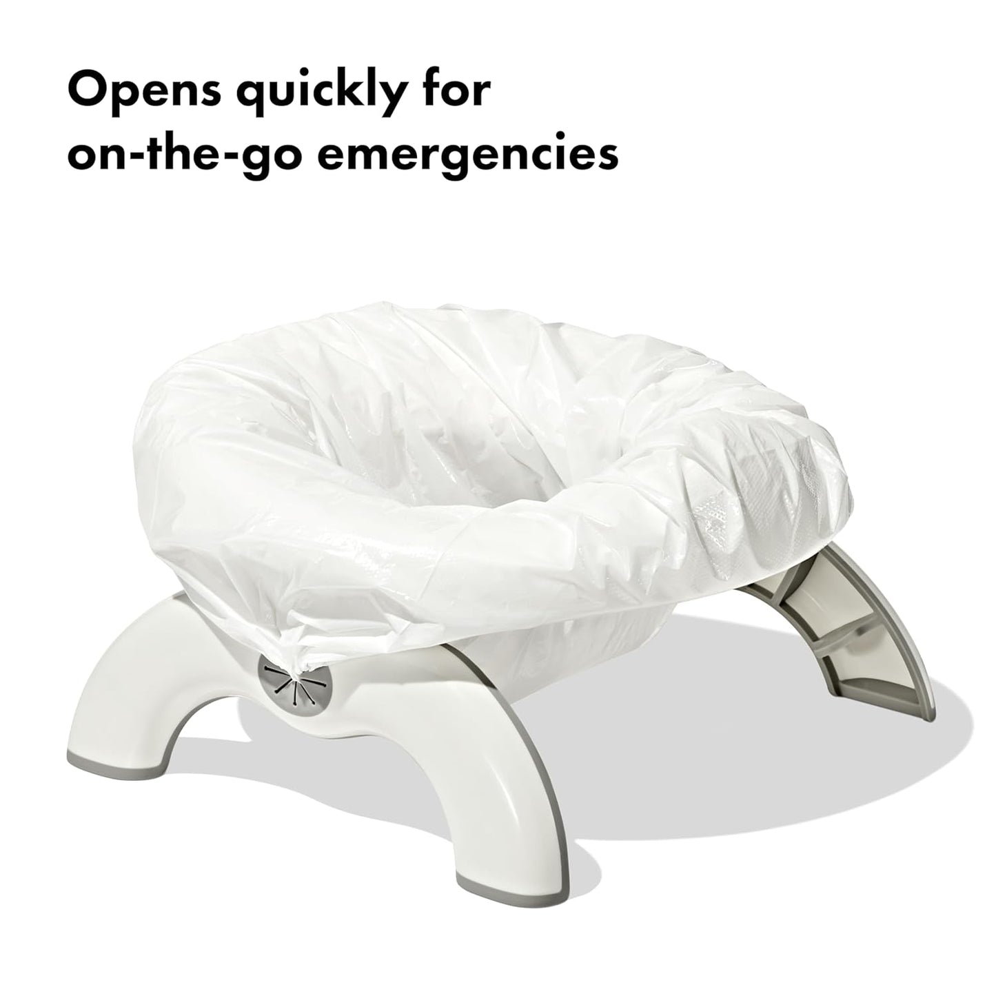 OXO Tot 2-in-1 Go Potty with Travel Bag | for Potty Emergencies at Home or on the go | Portable Toilet Training | Opens Quickly for Emergencies | for standalone use or on Grown-up Toilets