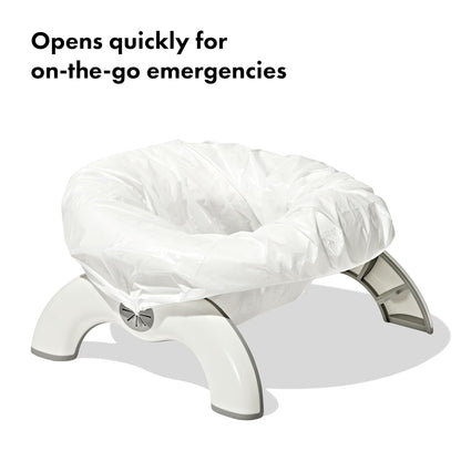 OXO Tot 2-in-1 Go Potty with Travel Bag | for Potty Emergencies at Home or on the go | Portable Toilet Training | Opens Quickly for Emergencies | for standalone use or on Grown-up Toilets